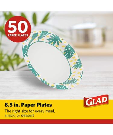Glad Disposable Palm Leaf Design 8.5 Inch Paper Plates - 50 Count Pack - Buy Online on SooperMarket.com