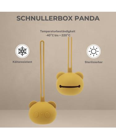 Caja Schnullerbox Silicone 2-Piece Pacifier Storage - Panda Design - BPA-Free Safe & High-Quality Baby Accessories for Babies - 2-Set (Gray & Gray Green) - Buy Online on SooperMarket.com