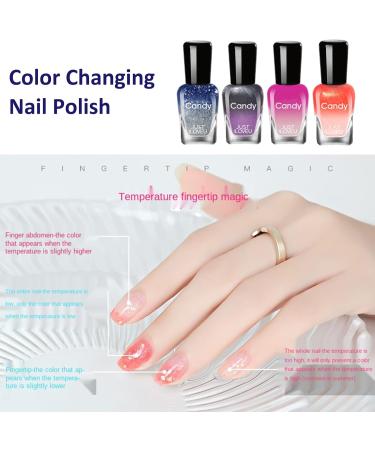 Temperature Change Nail Polish Colour Temperature Control Nail Polish - Long-Lasting Nail Polish Set - Colour Changing Temperature Control Nail Polish Nail Art Design Without UV Lamp (B Set) - Buy Online on SooperMarket.com