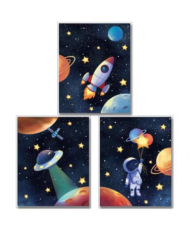 Mwoot 3 pieces of children's room decoration poster 30x40cm wall decoration pictures large space murals for baby room decoration young bedroom canvas printing pictures without frame room decoration accessories - b motif