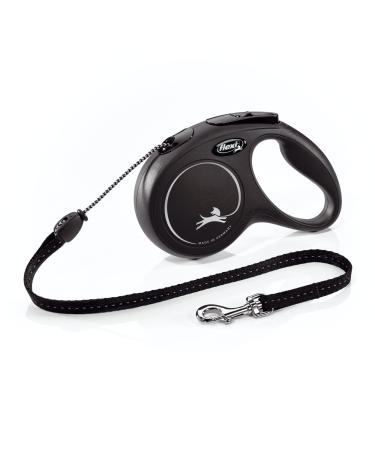 Flexi Classic retractable dog leash ergonomic durable and free of tangling for dogs up to 20 kg 4.8 m size M black black medium 16 ft