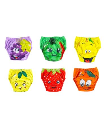 Ozyol Trainer trousers for droplet training 6 -pack - reusable learning diapers baby underwear for cleaning toilet training 100 fruits