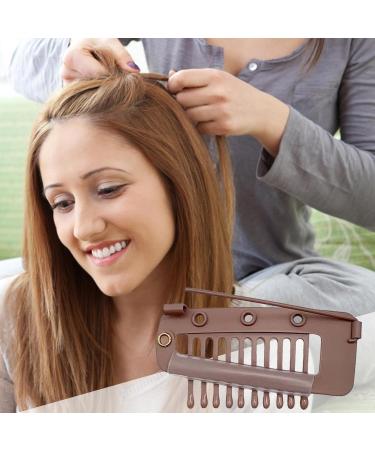 4 Pack Hair Extension Clamps - Metal Wigs Snap Clinging Brackets for Women - 10 Teeth Brown Combo - Buy Online on SooperMarket.com