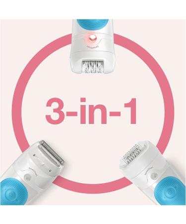 Buy Braun Silk- pil 5 Epilator for Women | Hair Removal & Shaving Attachment - 5-605 White/Turquoise - Fast International Shipping - Buy Online on SooperMarket.com