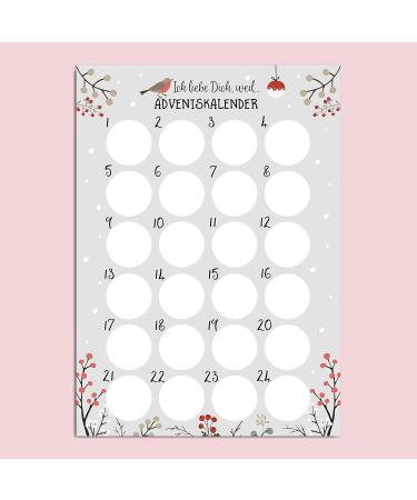 Nastami Advent Calendar - Scratch Off A3 Christmas Calendar | I Love You GRAY - International Shipping Available - Buy Online on SooperMarket.com