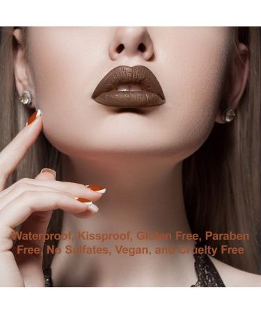 Mynena Brown Liquid Lipstick - Long-Lasting, Kissproof, Waterproof Matte Lip Stain | Cyndia - Buy Online on SooperMarket.com