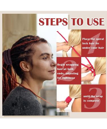 Nosiny 6 Pcs Spiral Lock Hair Ties - Colorful Dreadlock Accessories for Locs - Bendable Bands for Thick Curly Hair - Ponytail Holders for Women Men - Includes 6 Bags - Buy Online on SooperMarket.com