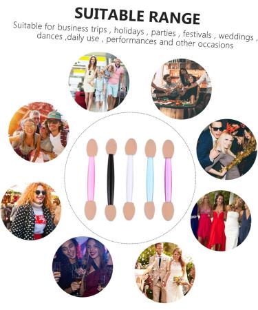 Mikinona 5 Boxes Double Ended Eyeshadow Brush Sponges Makeup Sponge Applicator Cream Applicator Plastic - Buy Online on SooperMarket.com