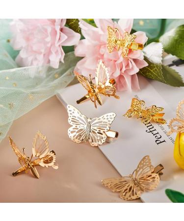 24-Piece Gold Metal Butterfly Hair Clips for Girls and Women - Stylish Hair Accessories - Buy Online on SooperMarket.com
