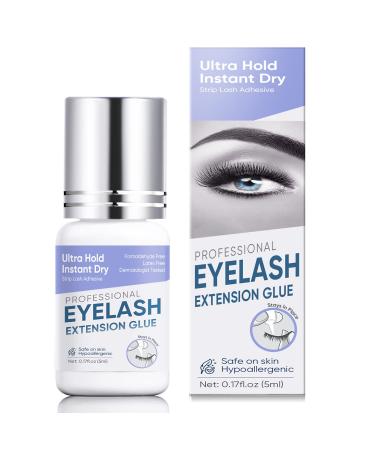 Eyelash Glue  Quick Waterproof Lash Extension Glue  6+ Week Retention for Sensitive Eyes  Individual Lash Glue 5ML