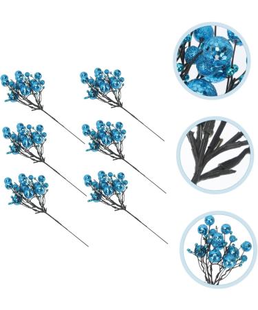 Zerodeko 6pcs Berry Bunch Cuttings Artificial Red Berry Stems Green Decor Wedding Decorations Artificial Berry Twig Stem Holly Berries for Crafts Ornament Plastic Christmas Plant Blue 30x10cm - Buy Online on SooperMarket.com