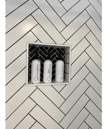 Alora 16oz Reusable Shampoo and Conditioner Bottles - Set of 3 - White - Easy to read Lettering - Pump Bottle Dispenser for Shampoo Conditioner Body Wash - Empty Plastic Refillable Containers Set of 3 White - Buy Online on SooperMarket.com