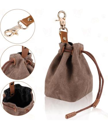 Newofview Dog Treats & Storage Bags - Canvas Dog Food Storage with Clip Buckle for Training - Premium Brown Dog Treats - Buy Online on SooperMarket.com