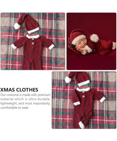KESYOO Santa Claus Red Hat Newborn Baby Photography Romper Handmade Crochet Knitted Costume for Boys and Girls - Buy Online on SooperMarket.com