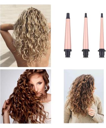 Curling Wand Set - 3 in 1 Interchangeable Ceramic Hair Curling Wands with Heat Resistant Glove - Buy Online on SooperMarket.com