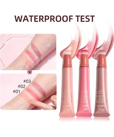 HERBENJOY Liquid Blush Beauty Wand Cream Blush - Long Lasting & Lightweight | Cheek Makeup with Cushion Applicator (03) - 1 ml - Buy Online on SooperMarket.com