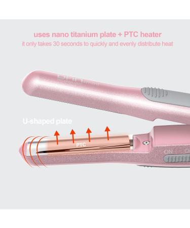DAN Mini Flat Iron for Short Hair | Dual Voltage Travel Straightener with U-Shaped Design Plates | 30s Fast Heating - Buy Online on SooperMarket.com