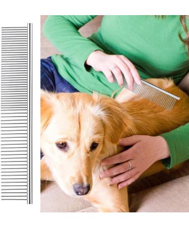 Professional Stainless Steel Pet Comb Rounded Teeth Dog Comb Fur Detangling Tool for Large Medium Small Dogs Cats Fur Detangling Tool (19cm x 3.5cm) - Buy Online on SooperMarket.com