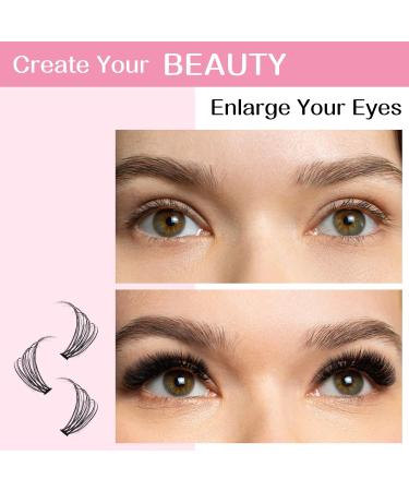 280 Pcs Cluster and Wispy Individual Lashes | DIY At Home | 12mm 30D-D-0.07-Large | C D Curl Bottom Lashes - Buy Online on SooperMarket.com