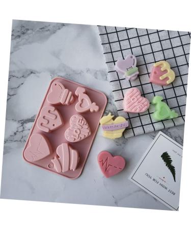 Alipis 2pcs Heart Chocolate Mold DIY Candle Mould Heart Shaped Dessert Mold Tray Mousse Pink - Buy Online on SooperMarket.com