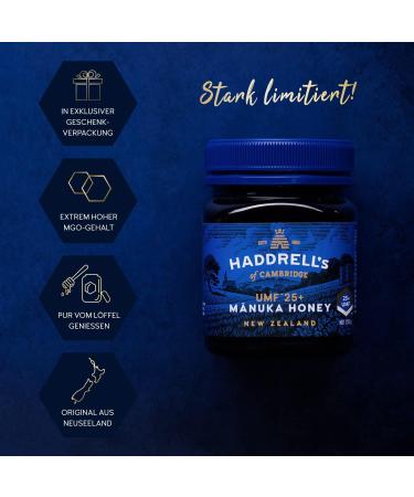 HADDRELL'S Certified Manuka Honey UMF 25+ (Ultra Premium) MGO 1236 mg/kg 250gr (0.55lb) Product of New Zealand UMF License # 1027 - Buy Online on SooperMarket.com