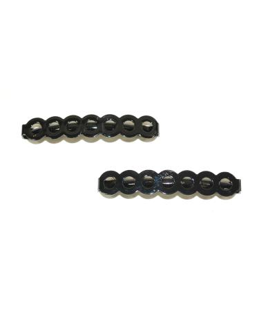 Black Seven Circle Hair Spring Clips Grips Pins Slides Barrette