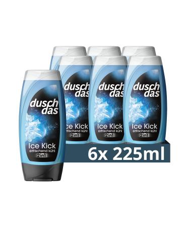 Duschdas 2-in-1 shower gel & shampoo Ice Kick shower bath with ice-cold fragrance ensures a refreshing start in the day 6 x 225 ml ICE KICK 225 ml (6 Pack)
