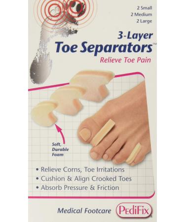 Pedifix 3-layer Toe Separators 6-Count
