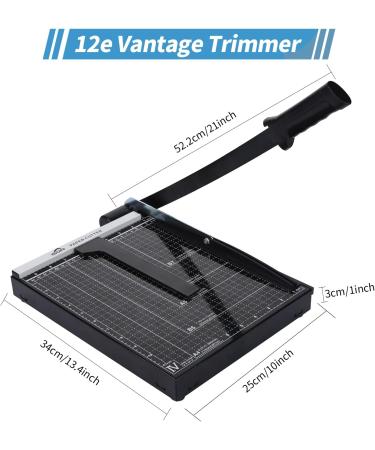 ISDIR Paper Cutter Guillotine  12 Inch Paper Cutting Board  12 Sheets Capacity  Heavy Duty Metal Base  Dual Paper Guide Bars  Professional Paper Cutter and Trimmer for Home  Office (12'' Black) - Buy Online on SooperMarket.com