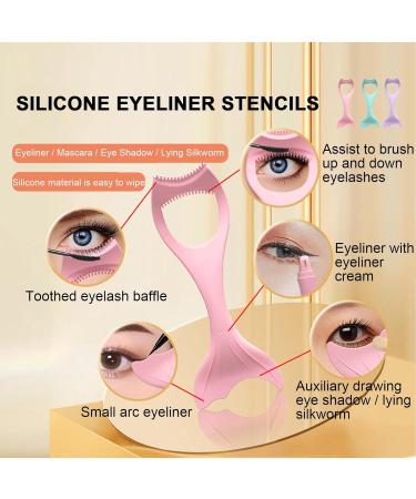 Silicone Makeup Stencil - Multifunctional Eyeliner Stencils - Makeup Applicator Tool for Winged Eyeliner Lashes Lip Liner Beauty Ruler Eyeliner Molds Dalynn Pink - Buy Online on SooperMarket.com
