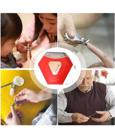 Electric Nail Cutter | Electric Toenail Scissors - Rechargeable Safety Fingernail Trimmer 2-in-1 Nail Trimmer Polisher with Nail Clip Storage for Women Men Red - Buy Online on SooperMarket.com