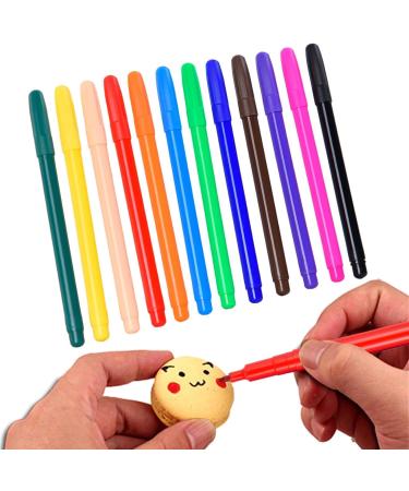 12/24 Pcs Edible Food Pens - Cuisine Coloring Pen Refreshments Color Markers | Cuisine Grade Icing Pens Food Refreshments Gourmet Writers Cake Coloring Markers for Stencils Stamping 6.96 Inches 12 PCS - Buy Online on SooperMarket.com