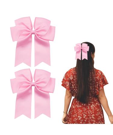 2 Pack 6 inch Bow Hair Clips Large Hair Bow Hair Barrette Clips for Women Girls Pink Hair Bow for Girls