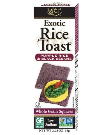 Edward & Sons Exotic Rice Toast, Purple Rice & Black Sesame, 2.25 Ounce Boxes (Pack of 12)