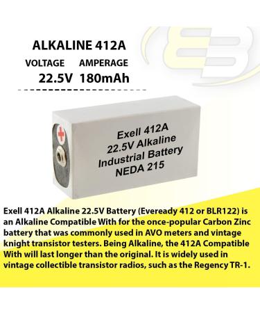 Exell 412A 22.5V Alkaline Battery | Replace Galvanometer & Military Multimeter | Global Shipping Available - Buy Online on SooperMarket.com