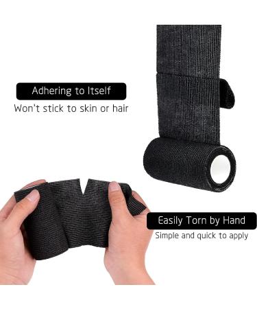 ADMITRY Black Vet Wrap 7.5cm x 4.5m - 8 Rolls, Self Adhesive Cohesive Bandage Tape for Dogs, Horses, Pets - Ideal for Wrist, Ankle Sprains and Swelling - Buy Online on SooperMarket.com