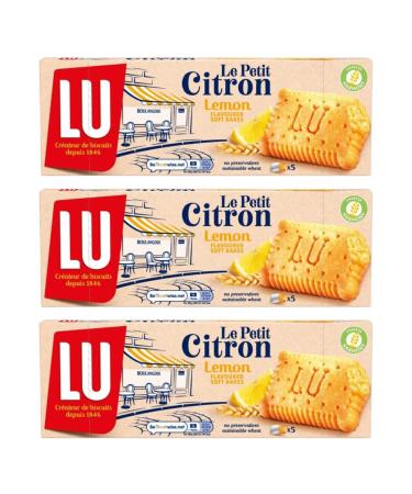 French Biscuit Bundle Consisting of LU Petit Citron Lemon Soft Bakes Biscuits 140g (3 Pack)