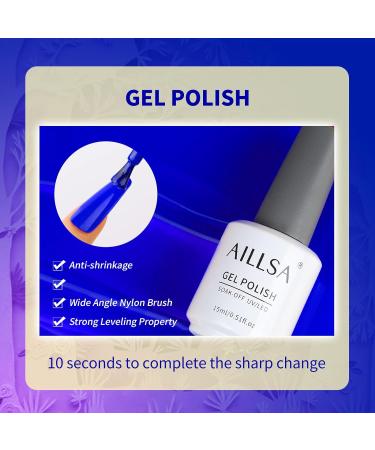 AILLSA Navy Blue Gel Nail Polish - Long Lasting, Chip Resistant 15ML Varnish for Salon & Home Use | Soak Off UV/LED | Gift for Her - Buy Online on SooperMarket.com