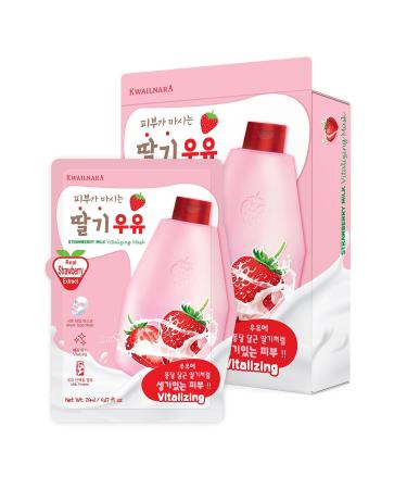 WELCOS KWAILNARA Strawberry Milk Sheet Mask - 10 pcs | Hydrating Skincare | International Shipping Available - Buy Online on SooperMarket.com