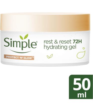 Simple Protect 'N' Glow Rest and Reset 72h Hydrating Gel cruelty-free vegan moisturiser to enhance glowing skin 50 ml (Pack of 2) 50 ml (Pack of 2) Hydrating Gel - Buy Online on SooperMarket.com