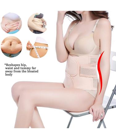 OKPOW Postpartum Belly Wrap - High Elastic Body Shaper Belt for Women, Maternity After Birth - Nude, Large - Buy Online on SooperMarket.com