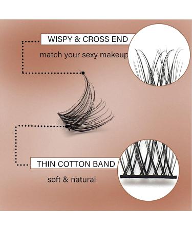 Veleasha 72pcs DIY D Curl Lash Clusters | Volume & Natural Look Individual Lashes | 8-16mm Mix Length False Eyelashes for Home Extensions - Buy Online on SooperMarket.com