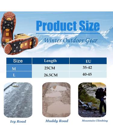 YQBFTC Shoe Spikes & Claws - 8 Teeth Ice Grips for Hiking & Snow - Anti-Slide Chains for Winter Sports - Replacement Spikes for Ultimate Traction - Buy Online on SooperMarket.com