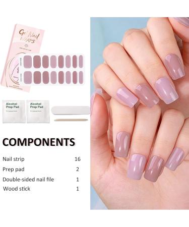 Semi Cured Gel Nail Strips Gel Nail Stickers - 16 Pcs Nail Stickers for Nail Art Soft Self-Adhesive Gel Nail Wraps Easy Apply & Remove for Salon-Quality Manicure Kit (UV/LED Lamp Required) (BSG-0320) - Buy Online on SooperMarket.com