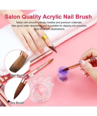 Saviland 7PCS Kolinsky Acrylic Nail Brush Set - Rose Gold Brushes for Acrylic Powder & Nail Extension Kit - Ideal for Nail Art School and Practice - Buy Online on SooperMarket.com