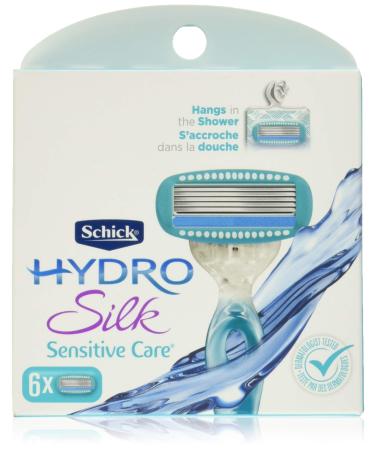Schick Hydro Silk Moisturizing Razor Blade Refills for Women with Shower Hanger, 6 Count (Pack of 1)