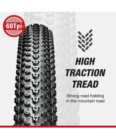 Chao YANG 26x1.95 Mountain Bike Tire Replacement Kit - Dual Compound 2C-MTB Tires with Double Tread Puncture Protection - 2-Pack for On/Off Road Use - Buy Online on SooperMarket.com