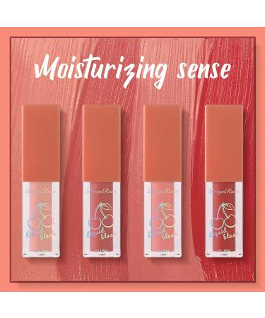 Gireatick 4 Colors Liquid Cream Blush Set - Velvet Mousse Texture for Cheeks, Eyes & Lips | Waterproof, Lightweight & Easy Blending Formula for Natural Looking Flush - Women & Girls - Buy Online on SooperMarket.com