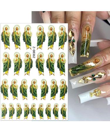 Dornail Bronzing Virgin Mary & San Judas 3D Nail Stickers - Religious Nail Art Decals - Nail Supplies - Buy Online on SooperMarket.com