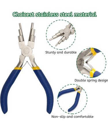 AngleKai 6 IN 1 Jewelry Making Nylon Pliers Set - Blue Nylon Jaw Flat Nose, Loop, and Bail Making Pliers for DIY Jewelry Crafting - Buy Online on SooperMarket.com